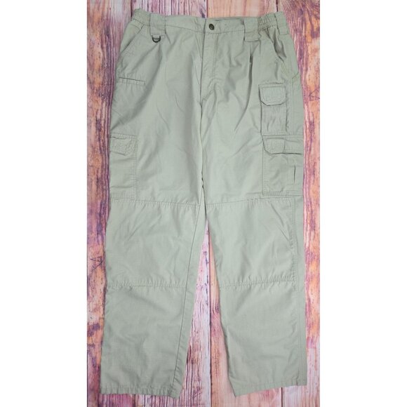 5.11 Tactical Series Mens Cargo Pants 38x34 Khaki Durable - Picture 1 of 7